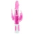 Розовый вибратор-ротатор с анальным и клиторальным стимуляторами - 22,3 см.