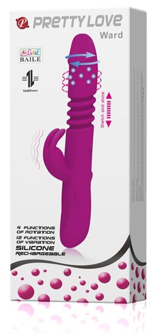 Вибратор с поступательным движением и ротацией Ward - 27 см.