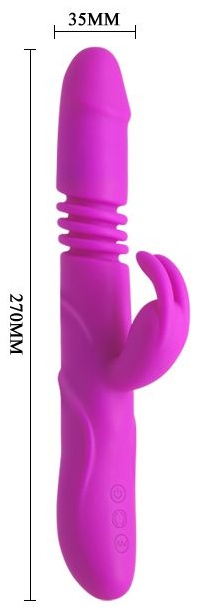 Вибратор с поступательным движением и ротацией Ward - 27 см.