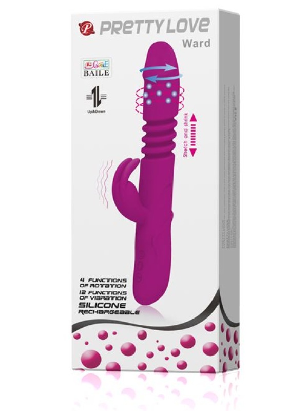 Вибратор с поступательным движением и ротацией Ward - 27 см.