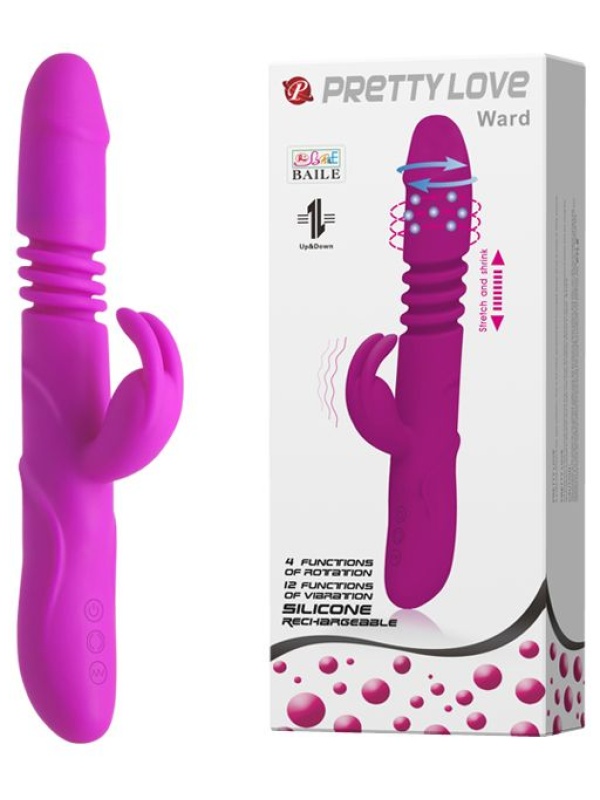 Вибратор с поступательным движением и ротацией Ward - 27 см.