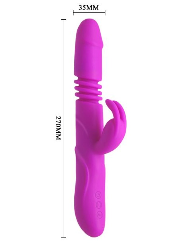 Вибратор с поступательным движением и ротацией Ward - 27 см.