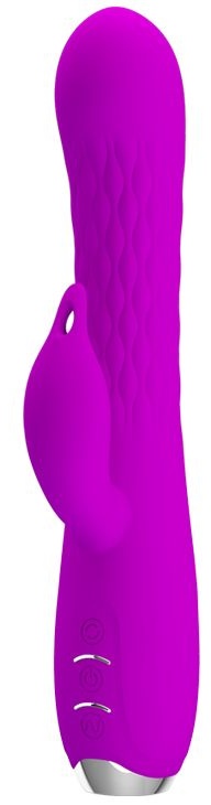 Лиловый вибратор Molly с вращающимися бусинами - 20,5 см.