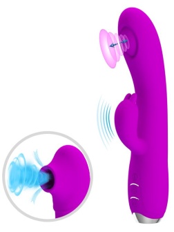 Лиловый вибратор Regina с пульсирующей головкой - 19,8 см.