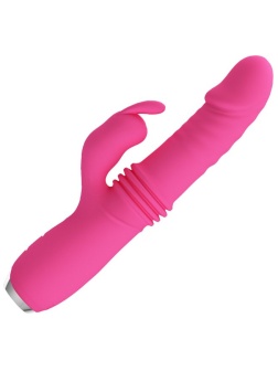 Розовый вибратор Dorothy с функцией поступательных движений - 19,7 см.