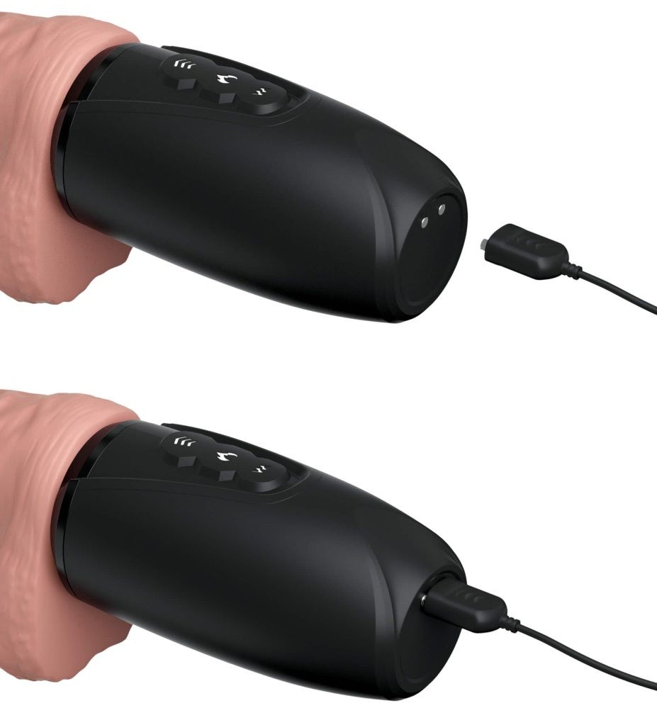 Хай-тек вибратор с функцией толкания 6.5 Thrusting Cock With Balls