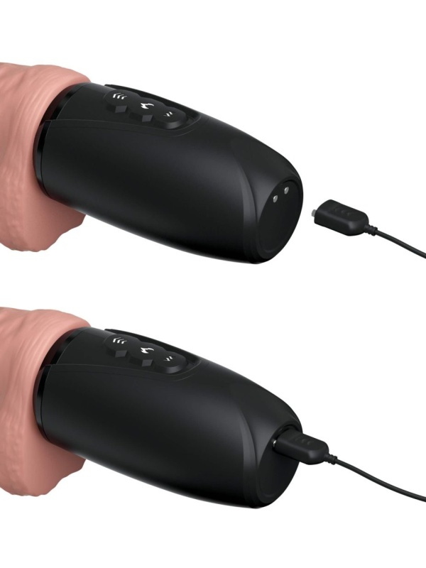 Хай-тек вибратор с функцией толкания 6.5 Thrusting Cock With Balls