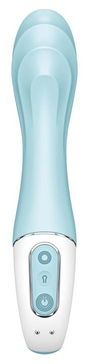 Голубой вибромассажер Air Pump Vibrator 5+ - 21 см.