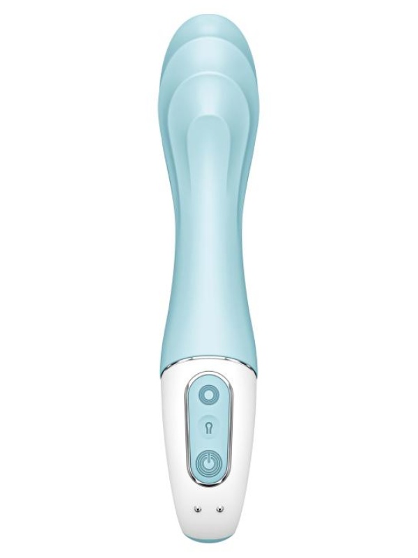 Голубой вибромассажер Air Pump Vibrator 5+ - 21 см.