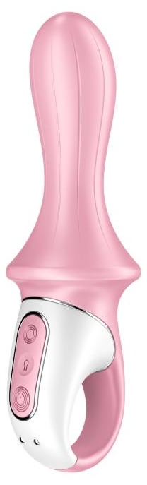 Розовый вибромассажер Air Pump Booty 5+ - 18,1 см.