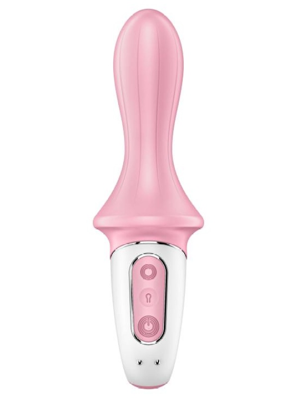 Розовый вибромассажер Air Pump Booty 5+ - 18,1 см.