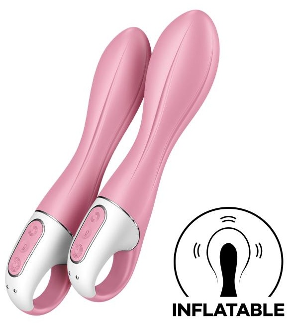 Розовый вибромассажер с функцией расширения Air Pump Vibrator 2 - 20,9 см.