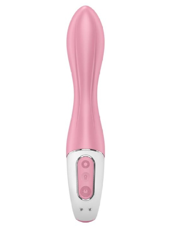 Розовый вибромассажер с функцией расширения Air Pump Vibrator 2 - 20,9 см.