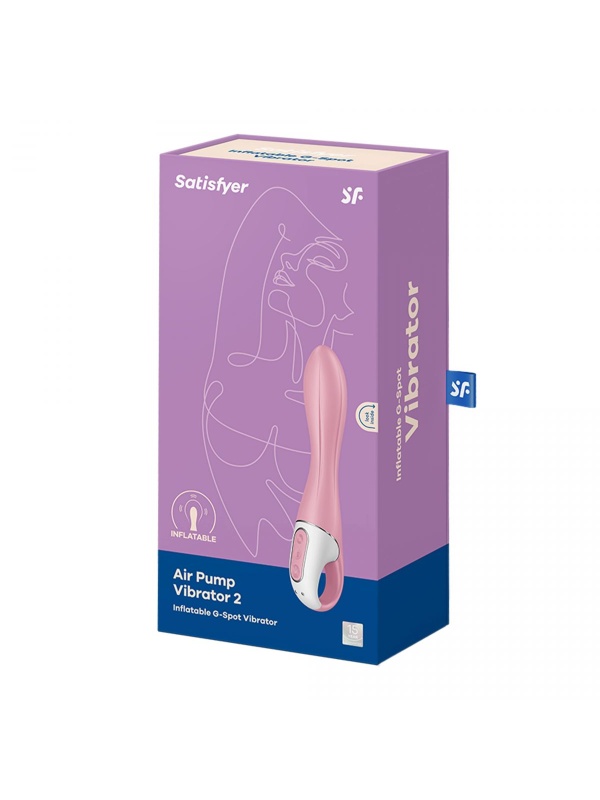 Розовый вибромассажер с функцией расширения Air Pump Vibrator 2 - 20,9 см.