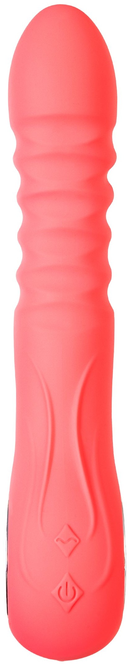 Коралловый вибратор Flox с возвратно-поступательными движениями - 21,5 см.