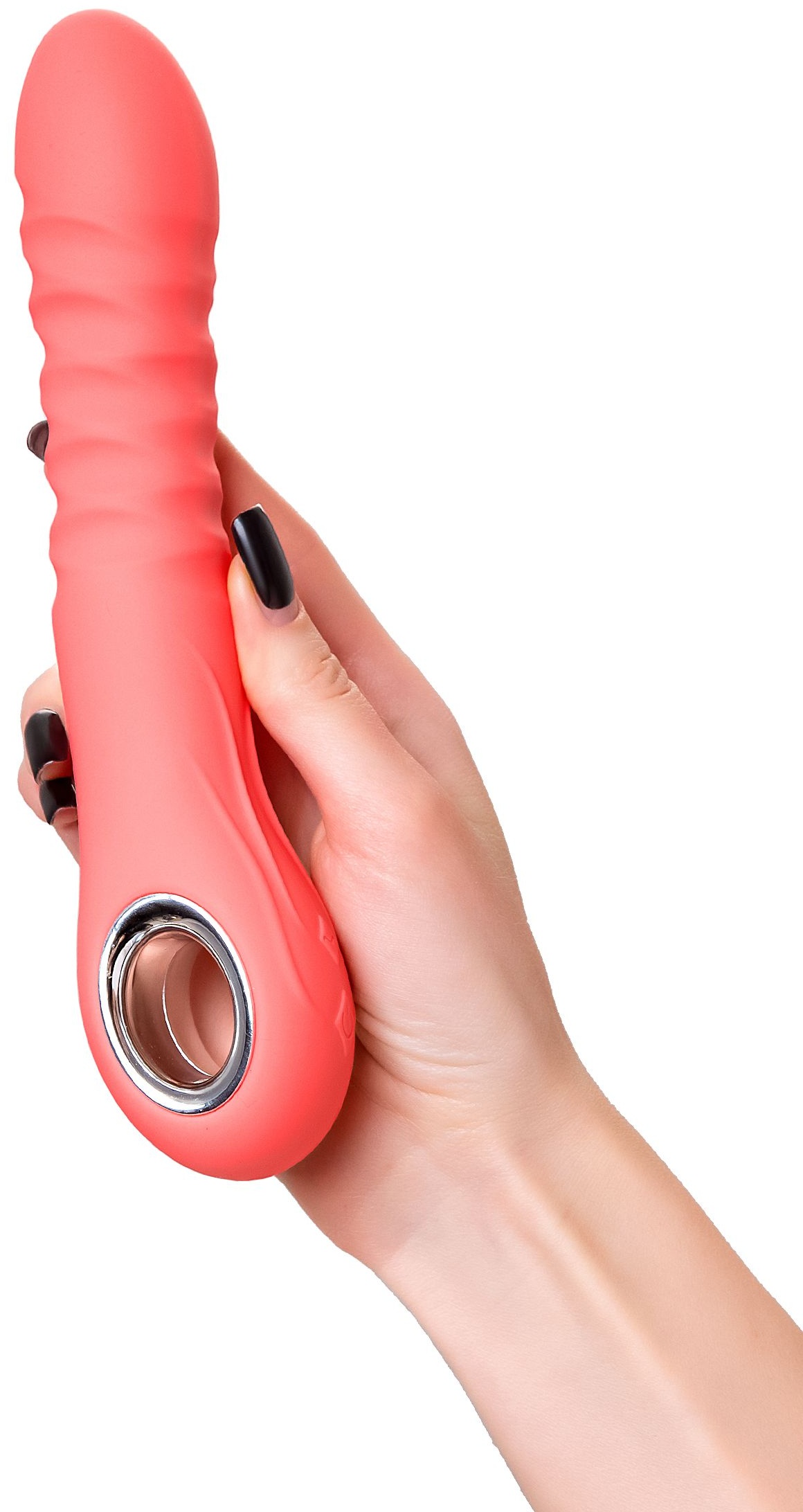 Коралловый вибратор Flox с возвратно-поступательными движениями - 21,5 см.