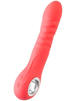 Коралловый вибратор Flox с возвратно-поступательными движениями - 21,5 см.