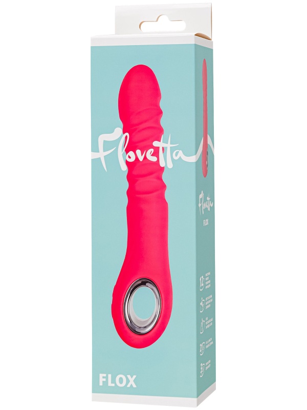 Коралловый вибратор Flox с возвратно-поступательными движениями - 21,5 см.