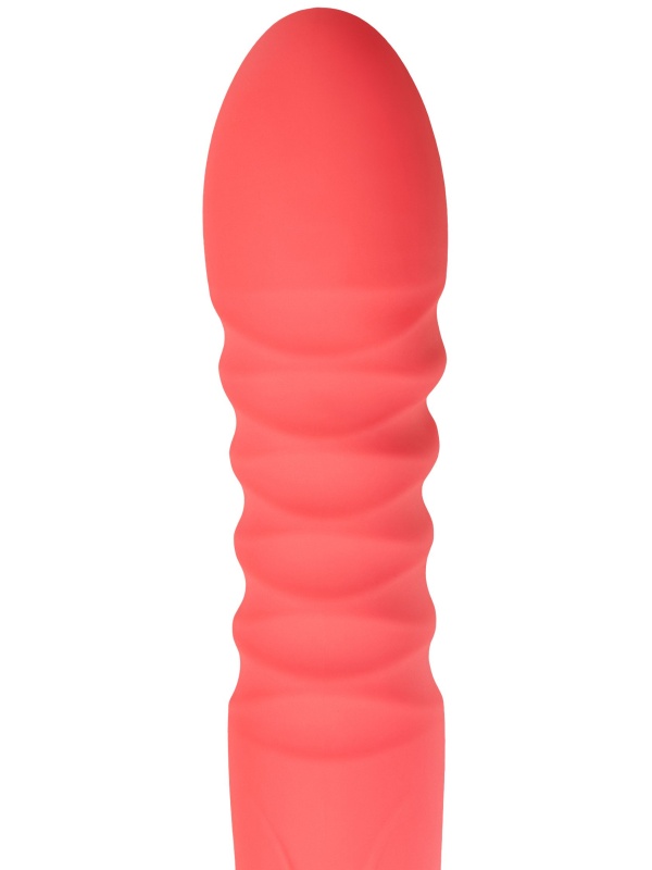 Коралловый вибратор Flox с возвратно-поступательными движениями - 21,5 см.