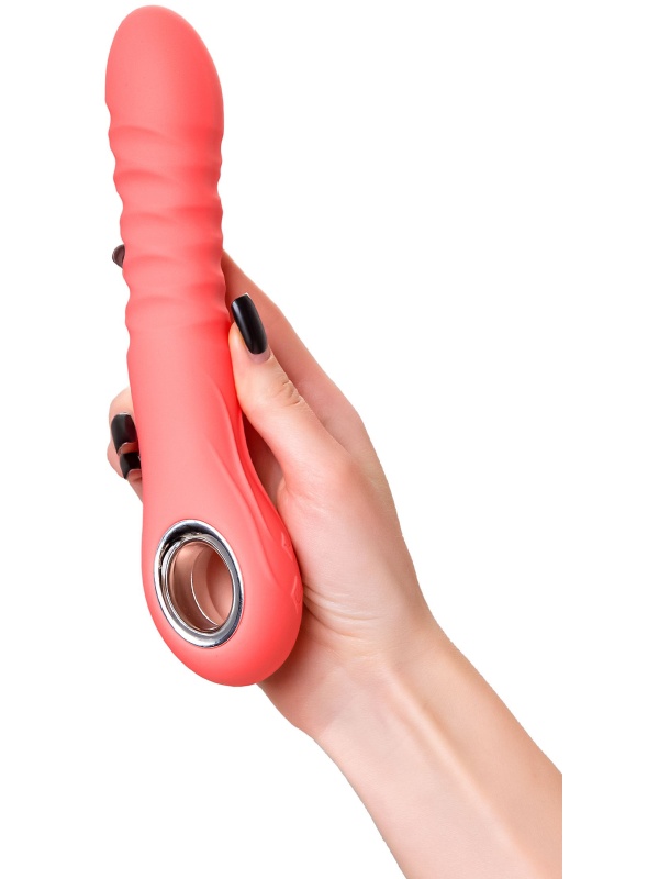 Коралловый вибратор Flox с возвратно-поступательными движениями - 21,5 см.