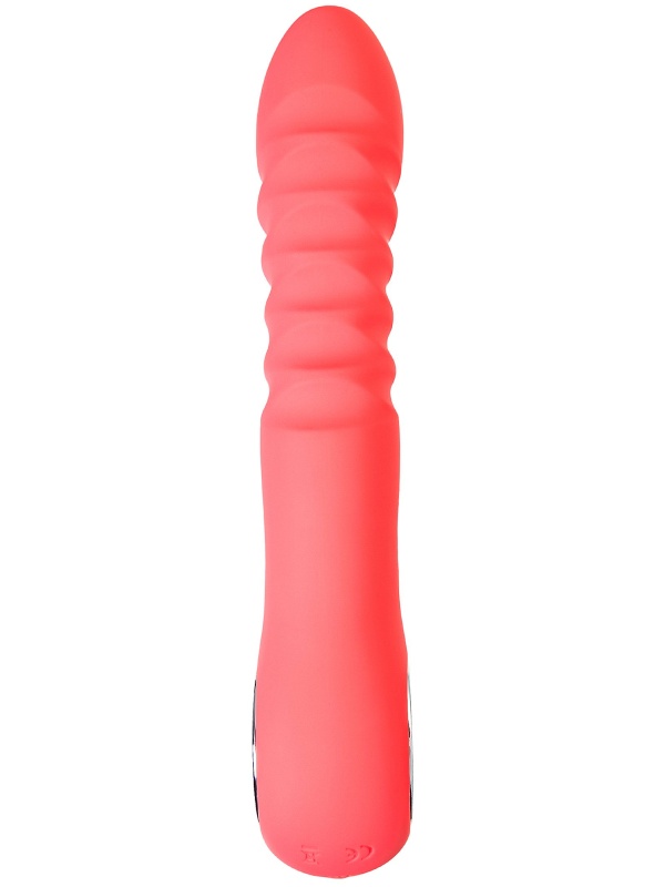 Коралловый вибратор Flox с возвратно-поступательными движениями - 21,5 см.