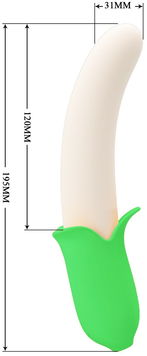 Силиконовый вибратор Banana Knight - 19,5 см.