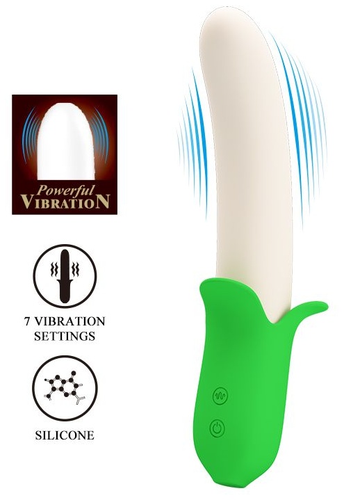 Силиконовый вибратор Banana Knight - 19,5 см.