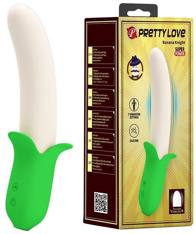 Силиконовый вибратор Banana Knight - 19,5 см.