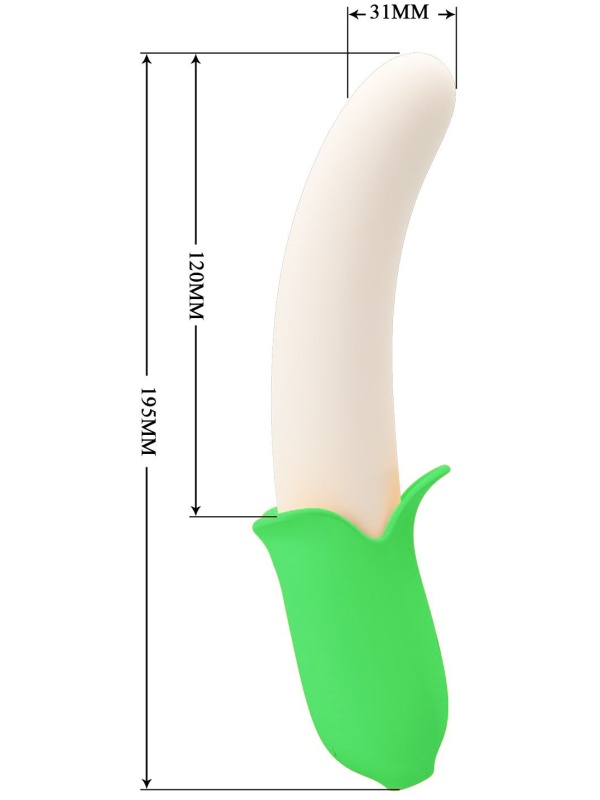 Силиконовый вибратор Banana Knight - 19,5 см.