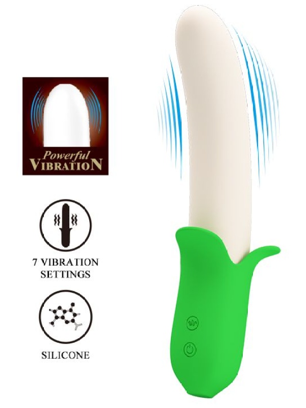 Силиконовый вибратор Banana Knight - 19,5 см.