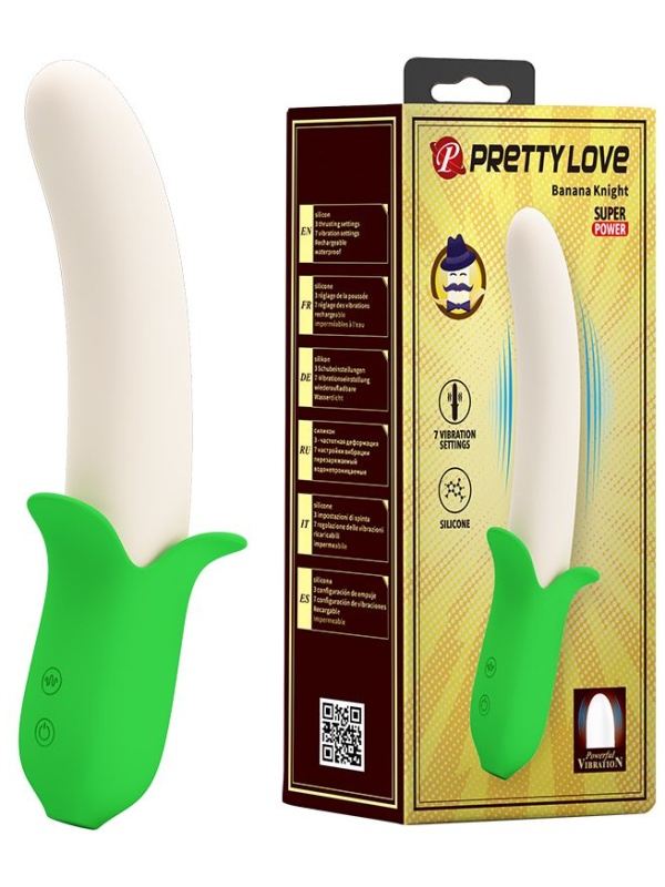 Силиконовый вибратор Banana Knight - 19,5 см.