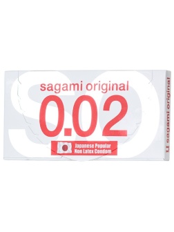Ультратонкие презервативы Sagami Original 0.02 - 2 шт.