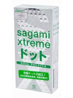 Презервативы Sagami Xtreme Type-E с точками - 10 шт.