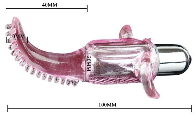 Насадка на палец в виде вибромассажера с щёточкой