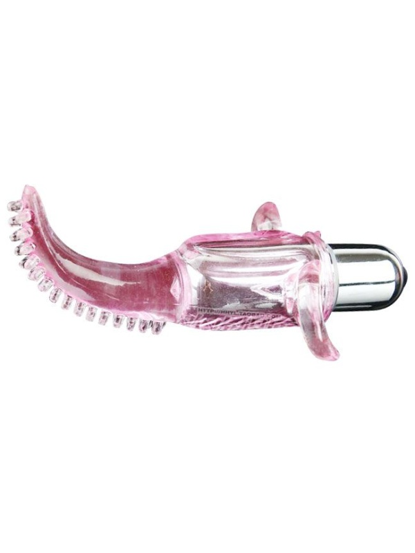 Насадка на палец в виде вибромассажера с щёточкой