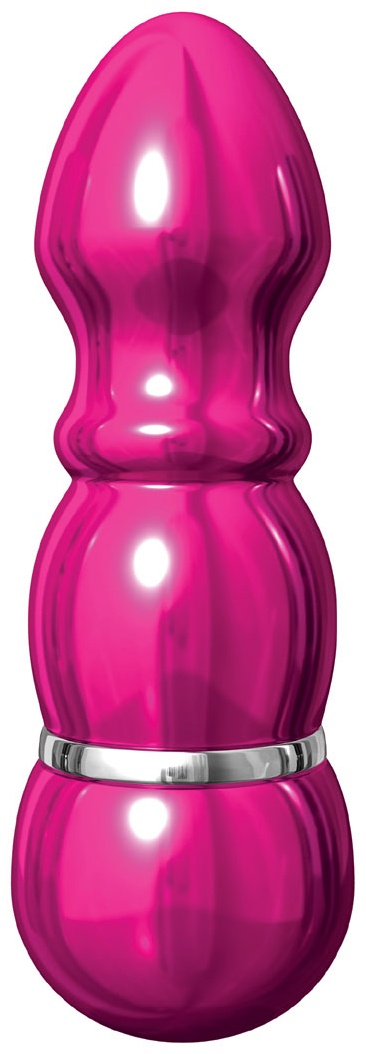 Алюминиевый рельефный вибратор PINK SMALL - 7,5 см.