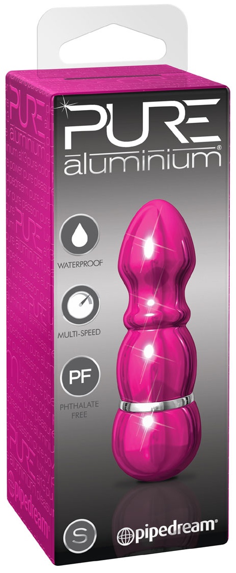 Алюминиевый рельефный вибратор PINK SMALL - 7,5 см.