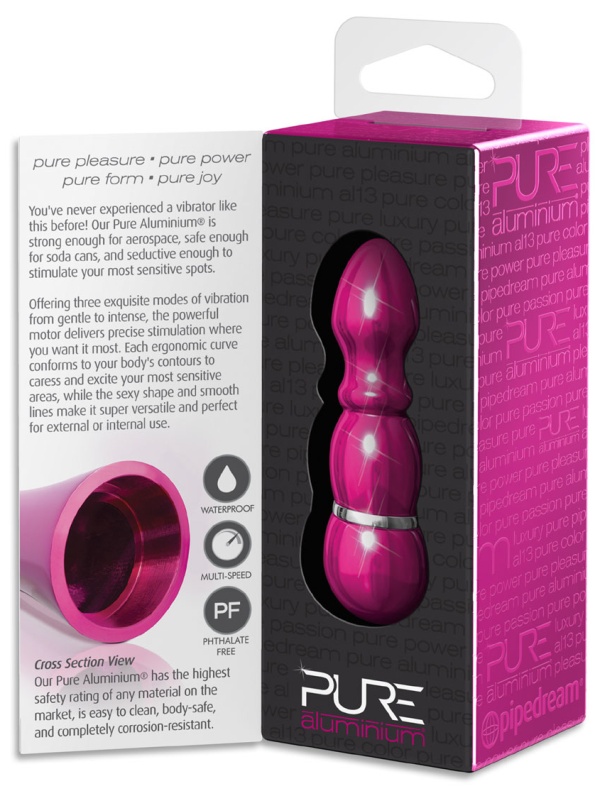 Алюминиевый рельефный вибратор PINK SMALL - 7,5 см.