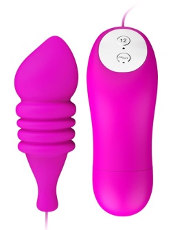 Вибропуля Pleasure Shell с рёбрышками и выносным пультом управления