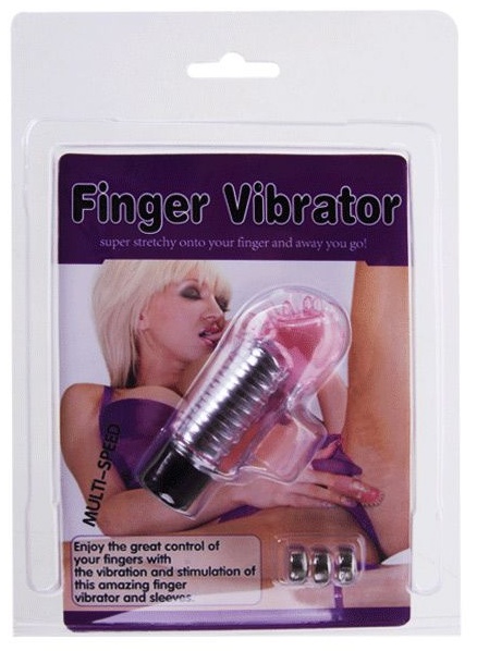 Розовый вибростимулятор с шипиками на палец