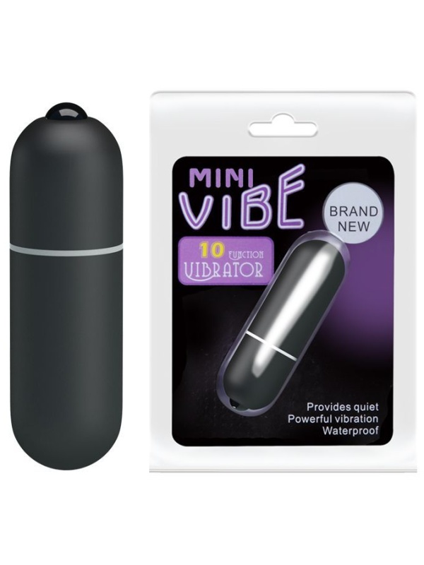 Черная вибропуля с 10 режимами вибрации