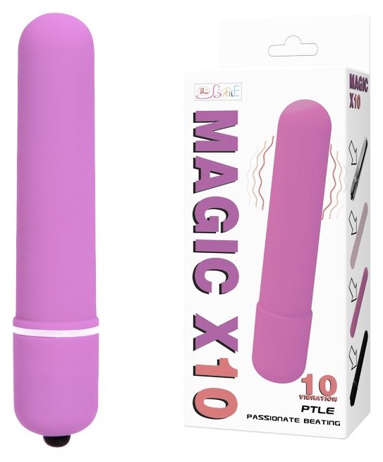 Розовая вытянутая вибропуля - 10,2 см.