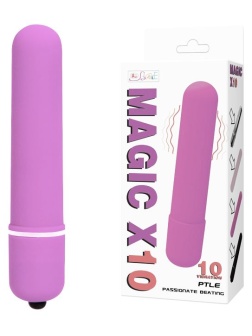 Розовая вытянутая вибропуля - 10,2 см.