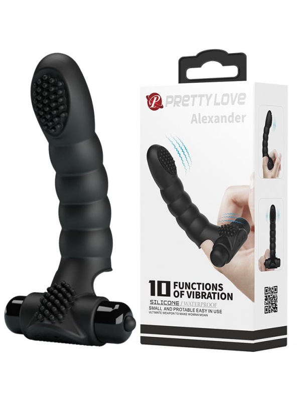 Текстурированная вибронасадка на палец Alexander