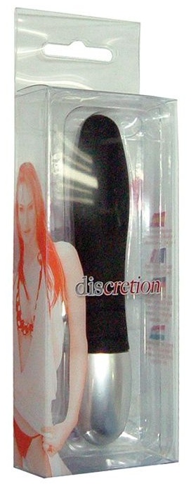 Черный миниатюрный вибратор DISCRETION - 8 см.