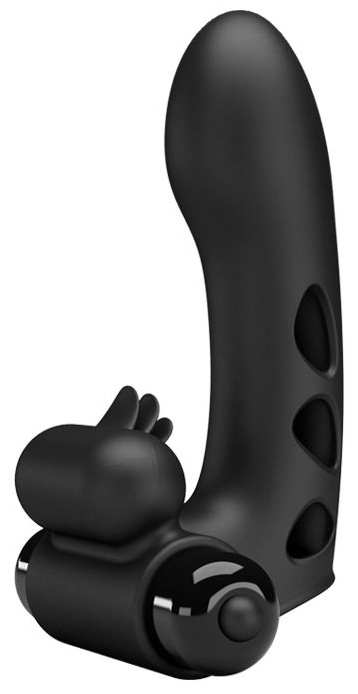 Черная вибронасадка на палец Orlando