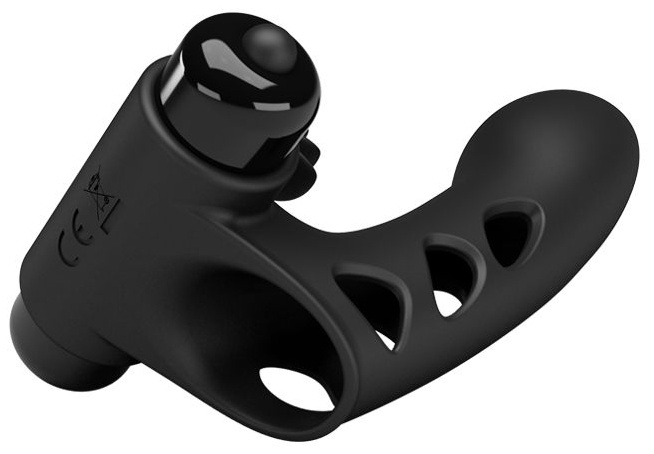 Черная вибронасадка на палец Orlando