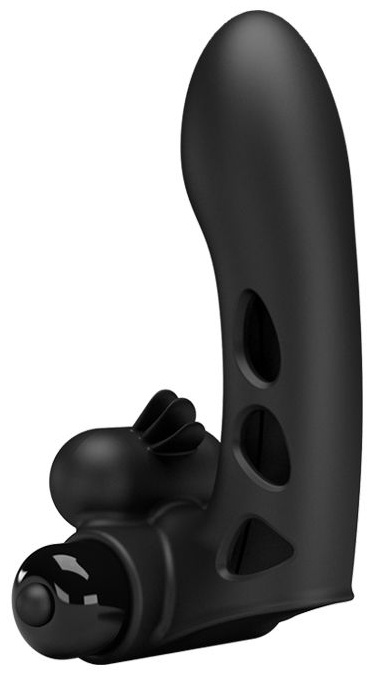 Черная вибронасадка на палец Orlando