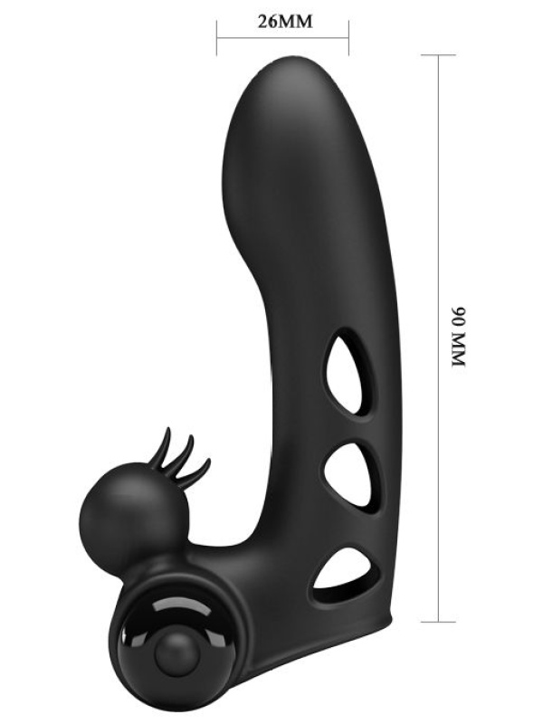 Черная вибронасадка на палец Orlando