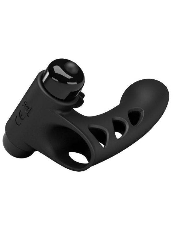 Черная вибронасадка на палец Orlando